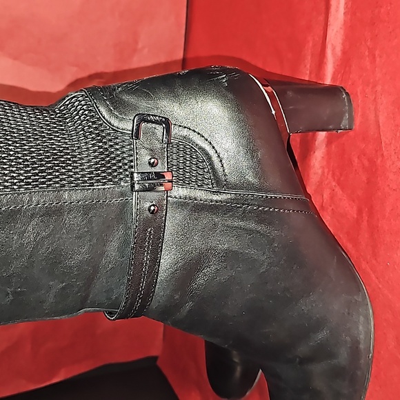 Blondo heeled Gorgeous Black Leather Waterproof Boots Comfortable 10M - Picture 4 of 16